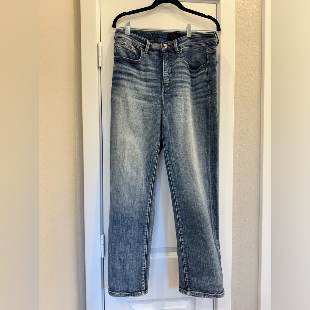 Buckle Black jeans with tummy control panel.